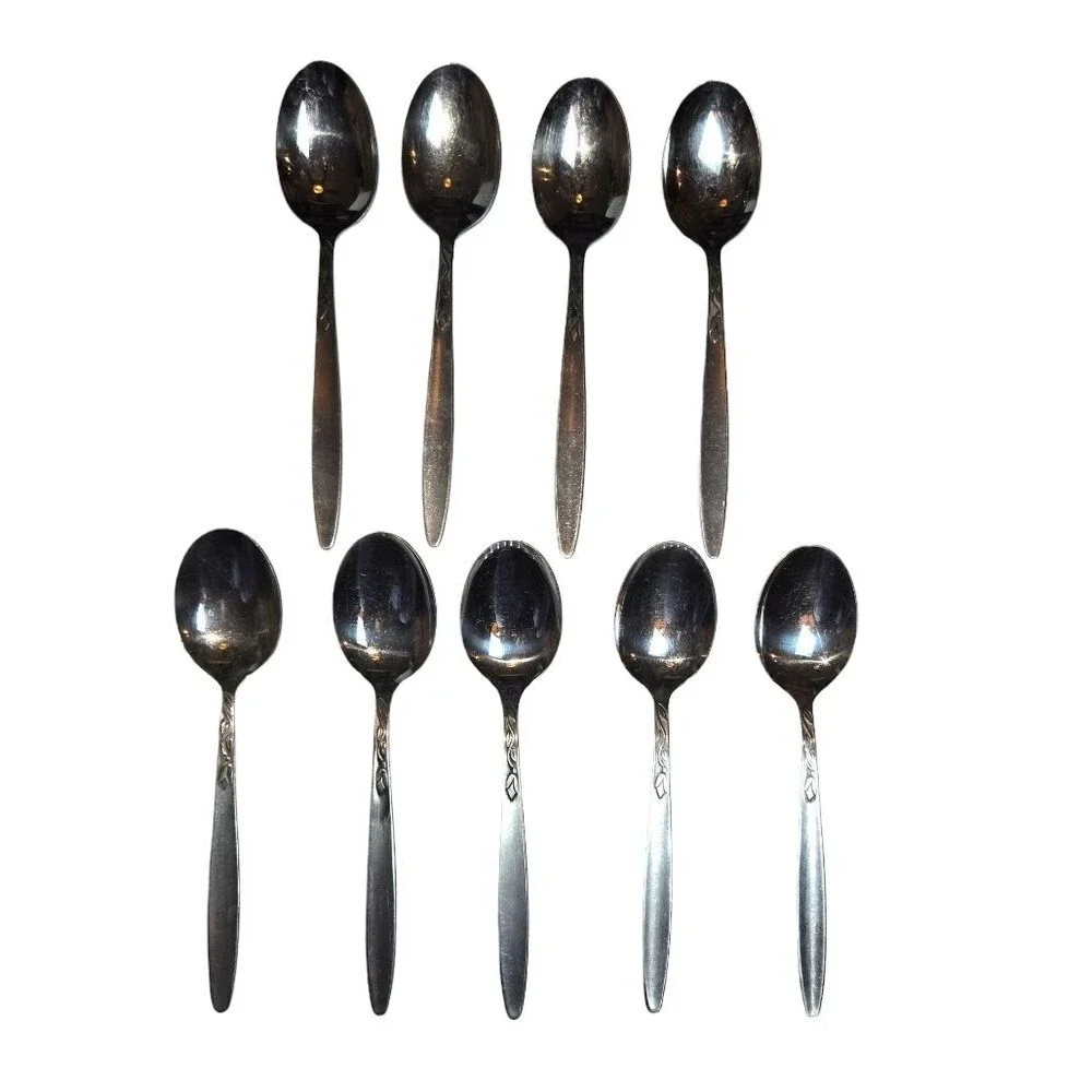 Amefa Holland Tulip Time Mid‎ Century Stainless Steel 39pc. Partial Flatware Set